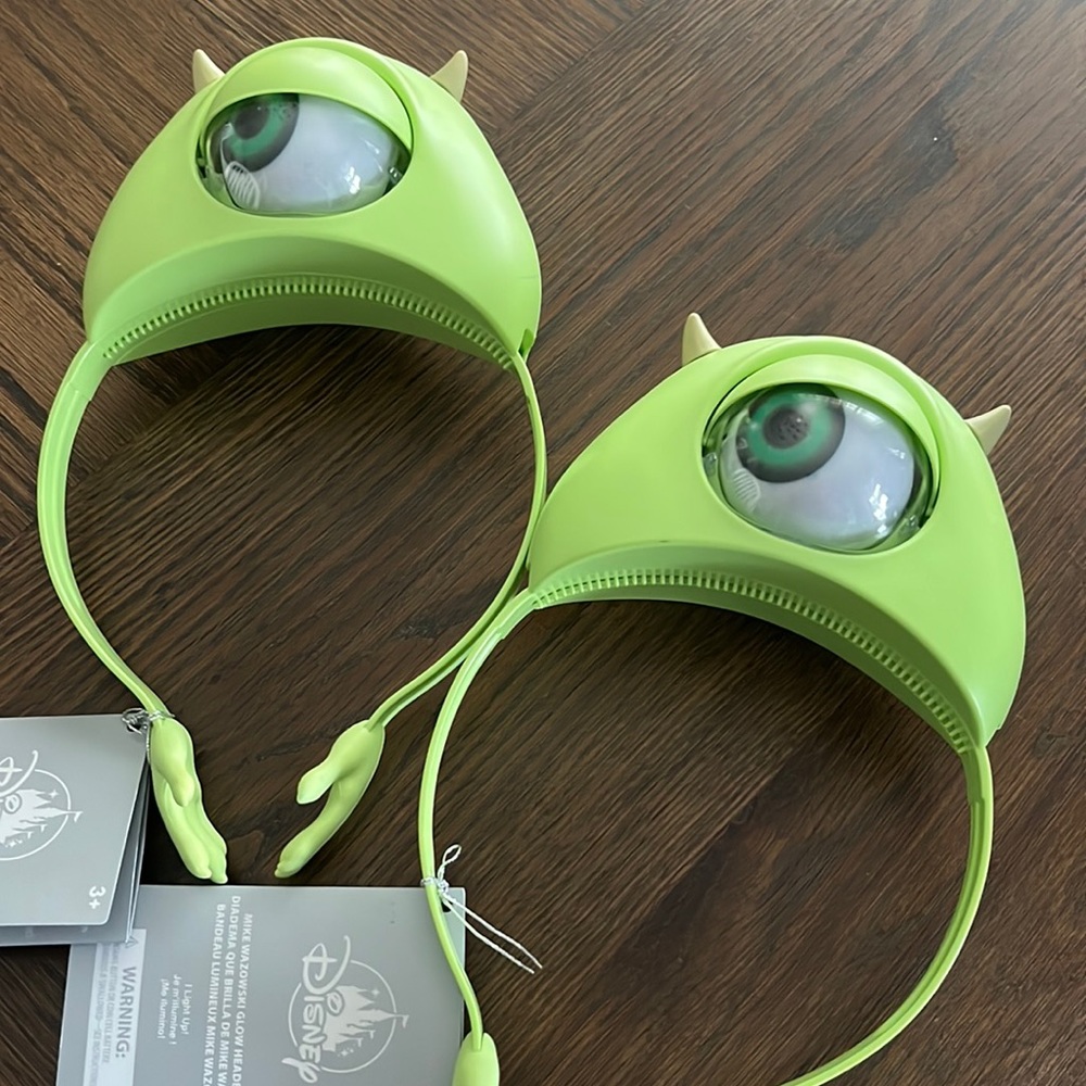 2 Disney Monsters University Mike Wazowski park light up head bands